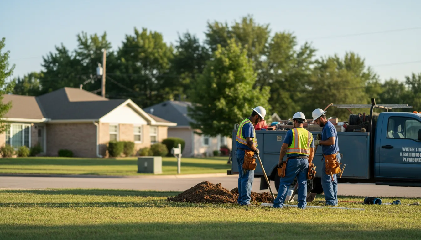 Residential water line and bathroom plumbing service in Matagorda, TX